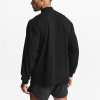 Oversized Long Sleeve T shirts Mens Autumn Cotton Dropped Shoulder Mock Neck T-shirt Men Loose Hip-Hop Sports Fitness Tee Shirt - details 5