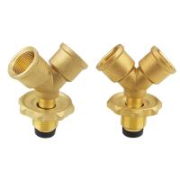 Propane Gas Splitter Adapter with Shut Off Valve Metal Quick Connecting 2 Way Gas Adapter for Gas Burner Tabletop Camping Grill