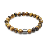 Ojos de tigre cuentas de piedra natural hechas a mano hombres hematita magnética accesorio pulseras para novio padre regalo - details 7