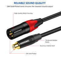 DREMAKE 2XLR macho a 2RCA hembra Cable divisor HiFi estéreo Jack RCA a XLR micrófono altavoz Cable de Audio para amplificador reproductor DVD/VCD - details 0