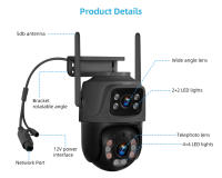 Cámara de Seguridad IP KERUI 6MP HD PTZ Visión Nocturna Infrarroja Control de Aplicación - details 13