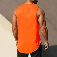 Summer New Sell Well Gym Bodybuilding Fitness Singlets Muscle Vest Man Basketball Jersey Solid Stringer Quick Dry Mesh Tank Tops - details 9