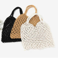 Bolsos de ganchillo de moda para mujer, bolso de mano de playa de rafia, bolso de paja, bolso de hombro de punto bohemio - details 13
