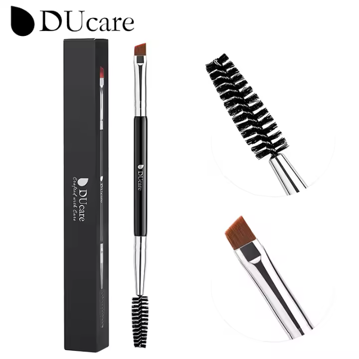 Brocha de Cejas DUcare Herramienta de Maquillaje 2 en 1 con Cepillo de Pestañas de Doble Punta Ángulo para Sintéticos - 1