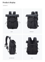 1 nueva mochila con boca enrollable, mochila de expansión de gran capacidad, mochila para estudiantes, bolsa de viaje corta con cubierta enrollable, bolsa para ordenador portátil - details 19