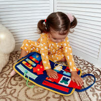 Juguetes Montessori para bebé, tablero ocupado, hebilla de bebé, botón de cremallera, herramienta de entrenamiento con cordones, Juego de desarrollo sensorial para niños pequeños - details 4