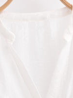 Nuevo 2025 mujeres Sexy Semi-transparente camisa con volantes blancos botón frontal manga larga cuello en V blusa de primavera Casual Streetwear Tops - details 4