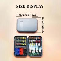 54 piezas/kit de anzuelos de pesca con mosca, surtido de señuelos con mosca, incluye moscas secas y húmedas, ninfas para trucha, salmón, Steelhead, pesca con mosca con caja - details 3