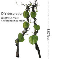 Planta Artificial de 1,75 M, hojas postizas de ratán artesanales, se doblan y cuelgan libremente en la pared para decorar el ratán simulado - details 12