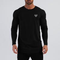 Muscleguys Autunm Cotton Fashion Full Sleeve T-shirt Men Spring Slim Fit Tshirts Male Gym Bodybuilding Shirts For Man Sportswear - details 2
