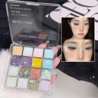 Paleta de Sombras de Ojos de Secuencias Brillantes Gel de Brillo Autoadhesivo para Pelo, Uñas, Cuerpo Belleza en Tonos Azul, Rosa, Amarillo - details 7