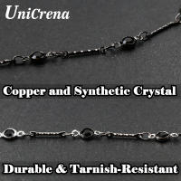 Cadena de Cuentas de Cristal Negro UniCrena 5mm para Joyería Gótica Cadena de Collar para Choker DIY Hipoalergénico - details 0