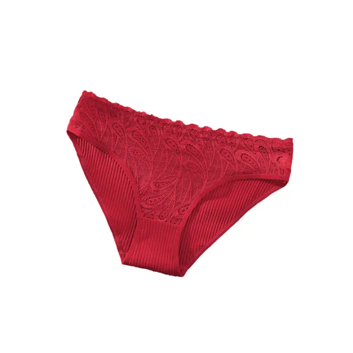 Bragas Sexis de Encaje para Mujer, Bragas de Encaje de Color Sólido para Mujer, Ropa Interior Más Bragas de Lencería, 3 Piezas - 1