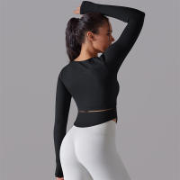 Camiseta de Yoga Sin Costuras para Mujer Deporte Top Largo Manga Larga Ropa de Gimnasio Camiseta de Correr para Entrenamiento Activo Vestimenta Ajustada Material Exterior Poliéster Temporada Primavera/Verano - details 28