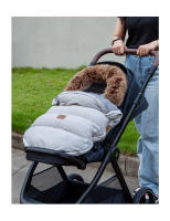Bolsa para cochecito para clima frío, saco impermeable para cochecito de niño pequeño que se adapta a la mayoría de los cochecitos, gris, longitud 92 cm - details 1