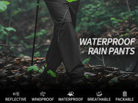 Pantalones de Lluvia para Motocicleta WOSAWE Impermeables, Secado Rápido, Ajuste Recto, Cintura Elástica para Hiking, Camping, Trekking - details 1