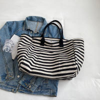 Bolsa de Lona a Rayas Grande Bolsa de Hombro Casual para Mujeres Ideal para Compras Diarias, Estudiantes, Viajes, Bolsa de Playa Material de Lining de Poliéster - details 22