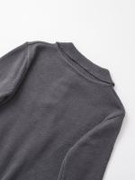 Women Casual Long Sleeve Polo Collar Knit Pullover Autumn Winter Gray Sweater - details 9