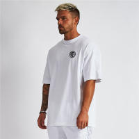 Men's Summer Loose Oversize Cotton Breathable Short Sleeve T-shirt Fashion Casual Trend Shirt Crew Neck Solid Color Print Shirts - details 9