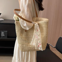 Bolso cuadrado de paja para playa, tejida a mano bandolera, rafia, ratán, compras, viaje, informal, bohemio, Verano - details 11
