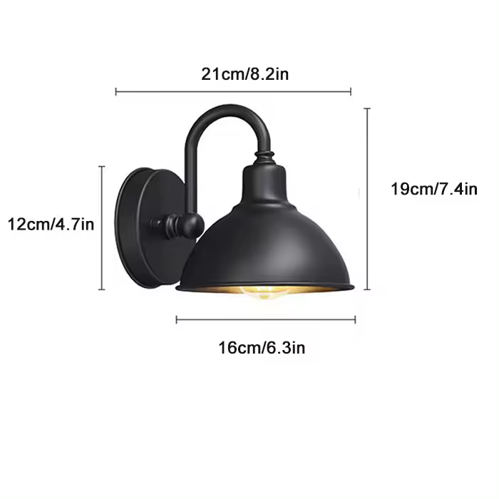 FAROLES minimalistas de pared para exteriores, luz de cuello de cisne Exterior de aluminio, luz de porche de granero de granja para jardín, garaje, patio, puerta delantera - 1