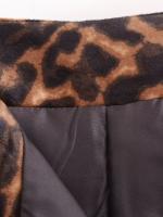 Cool Girl Y2K Leopard Print Velvet Mini Skirt For Women Vintage High Waist Side Zipper A-line Skirts faldas  mujer - details 6