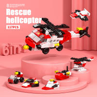 Children's small particle six in one building block toy accessories boys assemble building blocks space shuttle train toys - details 3