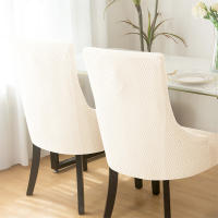 Funda elástica para silla de comedor, fundas para sillas de LICRA Jacquard, respaldo alto elástico, sillones inclinados, para cocina de Hotel, 1 ud. - details 20