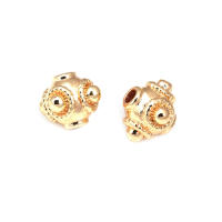Cuentas de ojo de libélula de latón de Color dorado de 18K con patrón, cuentas espaciadoras de barril de bola redonda, fabricación de joyería, accesorios de pulseras Diy - details 52