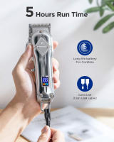 Limural-cortadora de pelo eléctrica para hombres, profesional, inalámbrica, recargable, con pantalla LED, caja de Metal - details 2