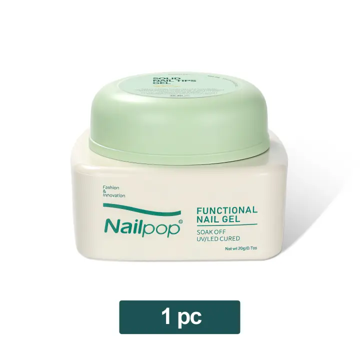 Nailpop Pegamento de gel sólido para uñas para presionar sobre uñas Adhesivo fuerte Punta de gel transparente Adhesivo Gel UV Duradero Sin daños 20 g (1/3 piezas) - 1
