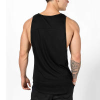 Men Casual Sport Cotton Tank Tops Summer Breathable Sleeveless 0-Neck Solid Print Loose T-Shirts Gym Bodybuilding Fitness Vests - details 5