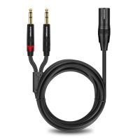 Cable de micrófono dual de 6,35 mm (1/4 de pulgada) a XLR, cable divisor en Y de audio dual mono de 6,35 mm TRS macho a XLR hembra de 3 pines - details 0