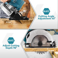 Sierra circular eléctrica sin escobillas Yofidra de 7 pulgadas y 180 mm, 10800 RPM, inalámbrica, herramienta de corte eficiente para trabajar la madera, compatible con baterías Makita y juego de pines. - details 2