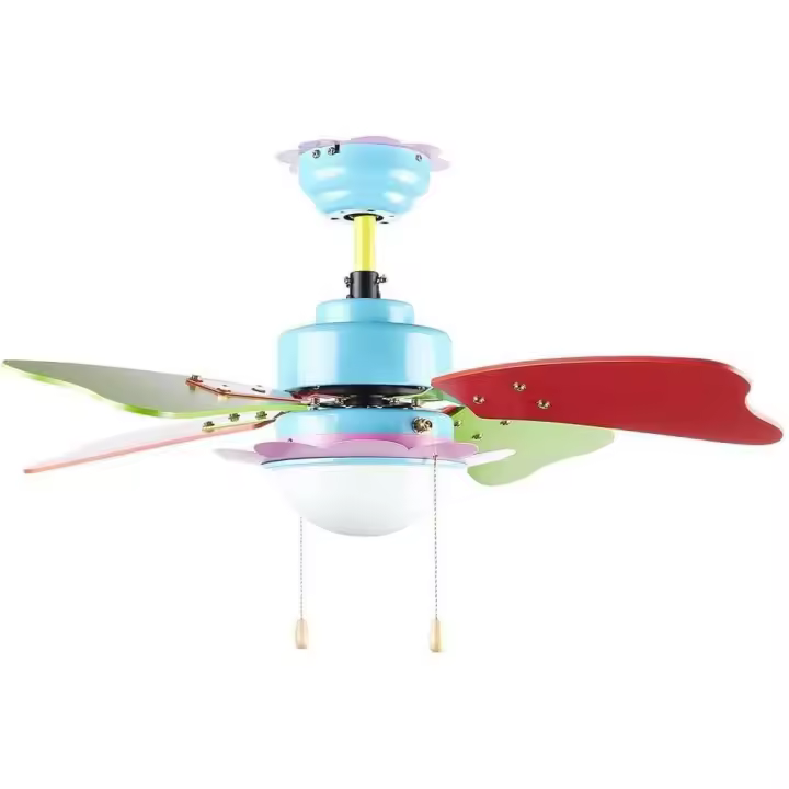 Orbegozo CC 62075 - Ventilador de techo con luz, 3 velocidades, aspas de colores, 75 cm de diámetro, 50 W de potencia, multicolor - 1
