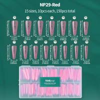 Moldes Nailpop French Nail de doble forma para extensiones de gel polivinílico, 15 tamaños con marcas de números grandes para manicura francesa, 150 unidades/caja - details 13