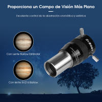 Lente Barlow SVBONY SV216 1.25" 2X para Fotografía Planetaria/Lunar/Solar con Aumento Constante 2X Ideal para Cámaras y Drones - details 4