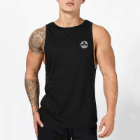 Men Casual Sport Cotton Tank Tops Summer Breathable Sleeveless 0-Neck Solid Print Loose T-Shirts Gym Bodybuilding Fitness Vests - details 4