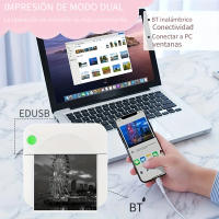Mini impresora portátil inalámbrica para teléfono móvil IOS y Android, impresión sin tinta, BT, foto térmica, regalo, notas de estudio, etiqueta de recibo - details 1