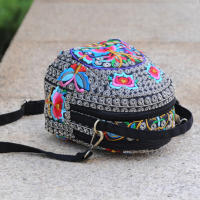 Mochila bordada con flores para mujer, bolsa de hombro de viaje, regalo Floral, Bohemia - details 17