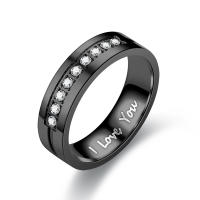 Anillos de compromiso de pareja de acero inoxidable a la moda para mujeres y hombres, anillo de cristal I LOVE YOU, regalo de joyería de boda 2024 - details 7