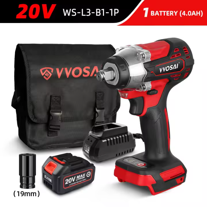 VVOSAI-llave de impacto eléctrica serie MT 340N.m, 20V, llave sin escobillas, enchufe, batería de iones de litio, taladro de mano, herramientas eléctricas de instalación - 1