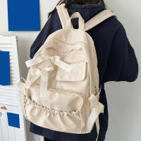 Mochila escolar con lazo para mujer y niña, morral bonito con personalidad, estilo universitario - details 2