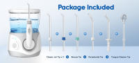 Irrigador bucal profesional para limpieza de dientes, irrigador bucal profesional de gran capacidad de 600 ml, 10 presiones ajustables, 6 boquillas para el hogar - details 5