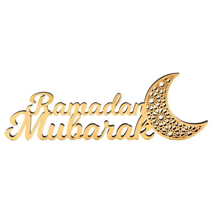 Luna Eid Mubarak adorno acrílico Ramadán Kareem decoraciones 2025 para el hogar islámico musulmán fiesta favores suministros adorno de escritorio - 1
