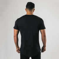 Mens Cotton Breathable Short Sleeve Shirt Gym Bodybuilding Fitness Slim Fit Sports T-shirt Male Casual Fashion Summer Clothing - details 5
