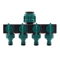 Divisores de manguera de 4 vías, conectores de tubería de agua de riego automático de jardín, rosca hembra estándar europea de 1 "a 3/4" a 1/2 ", 1 unidad - details 6
