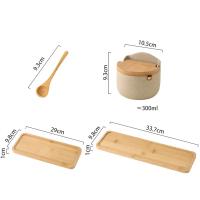 Tarro de Cerámica Japonesa para Especias, Tarro de Bambú para Especias con Tapa y Cuchara, Cocina, Caja para Almacenar Azúcar, Sal y Especias, Recipientes de Cocina para el Hogar, Tarro para Almacenar Especias - details 1