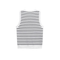 2025 Top sin mangas de punto a rayas con cuello redondo para mujer, Top corto informal de verano, ropa de mujer - details 1