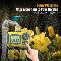 Temporizador de agua de riego de 2 salidas, sistema de riego automático de jardín, controlador de riego programable, retardo de lluvia, aspersión al aire libre - details 7